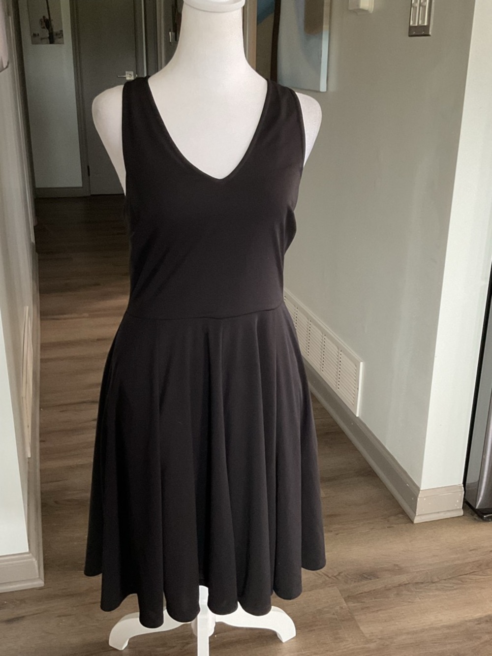 Philosophy Black V-Neck Fit-and-Flare Mini Dress